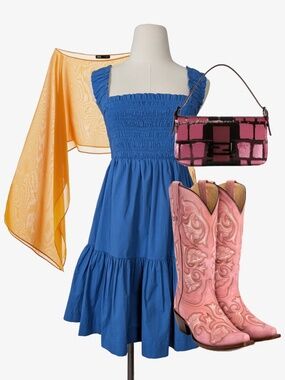 Abercrombie & Fitch Blue Mini Dress Smocked Size Small Summer Boho